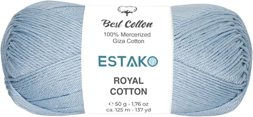Miniatura 72 de Estako Algodón Royal, 100% hilo de algodón giza mercerizado, suave, súper fino 1 para ganchillo y tejer, 1.76 onzas (50g) / 137 yardas (125m)