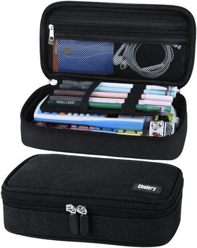 Chelory Estuche para Lápices de Gran Capacidad, Bolsa Grande para Lápices, Estuche para Bolígrafos, Porta Lápices y Marcadores, Bolsa de