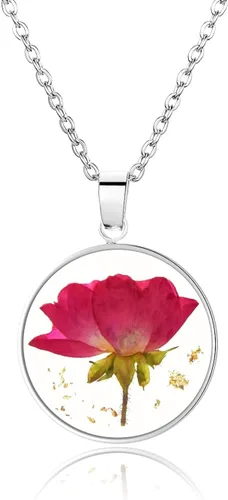 Miniatura 100 de Pressed Flower Necklace Gift for Women Personalized Handmade Necklaces Birth Flower Necklace