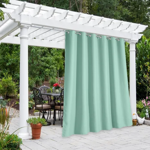 NICETOWN Cortina para Exteriores para Patio Impermeable de 84 Pulgadas de Ancho, Aislamiento Térmico con Ojales Antioxidantes Bloqueo UV Cortina de