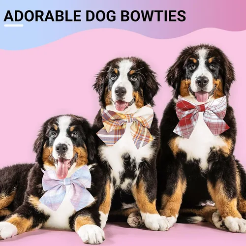 Miniatura 5 de Segarty Pajaritas para Perros, 30 piezas Corbatas de Moño Ajustables para Perro, Accesorios de Aseo para Perros Medianos y Grandes, Bonitos Lazos
