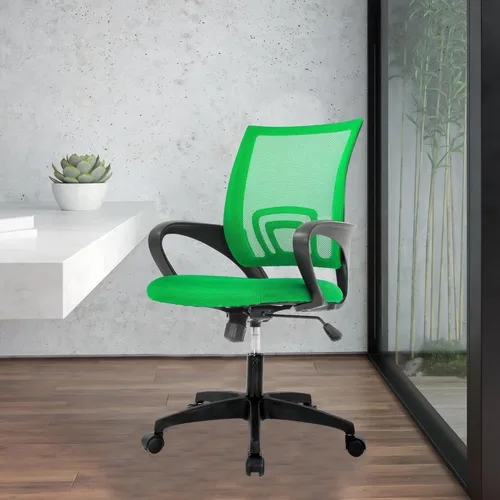 Miniatura 13 de Silla de escritorio ergonómica, silla de oficina de malla para computadora con soporte lumbar y reposabrazos, silla de trabajo ajustable