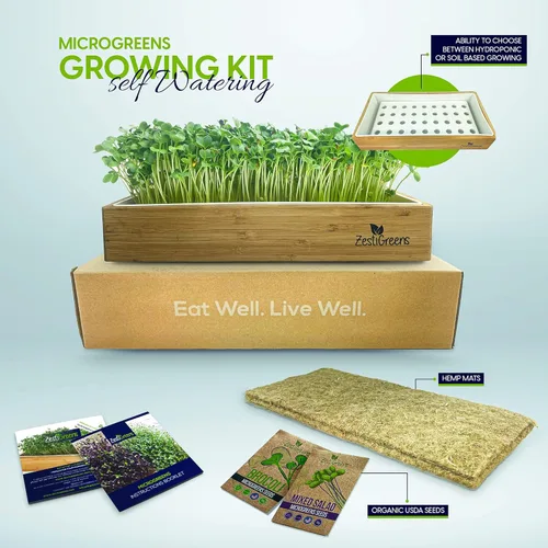 Miniatura 4 de Kit de cultivo de microgreens de riego automático, la forma más fácil de cultivar microverduras frescas en casa. Incluye bandeja reutilizable