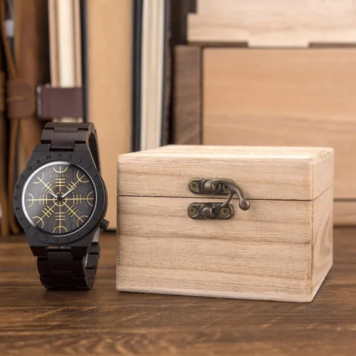 Miniatura 5 de BOBO BIRD Relojes de madera con grabado único para hombre, correa de madera de lujo con caja de madera de bambú