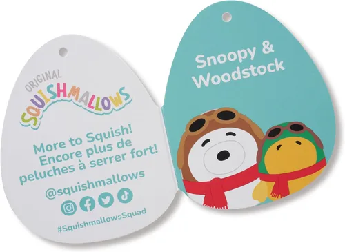 Miniatura 8 de Squishmallows Original Peanuts - Paquete de 2 peluches de Aviator Snoopy y Aviator Woodstock de 8 pulgadas, peluche oficial de Jazwares Little
