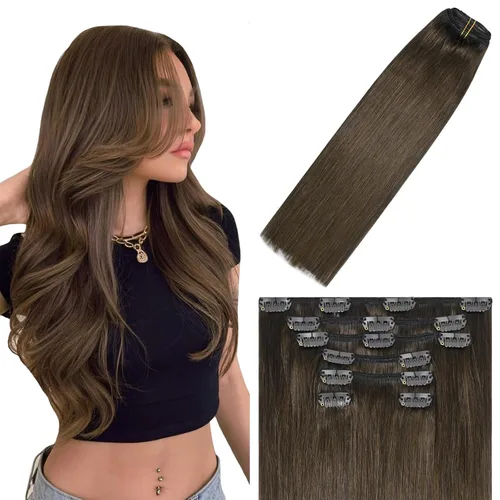 Miniatura 59 de WindTouch - Extensiones de cabello humano Remy con pinzas, color rubio decolorado combinado con balayage, para cabello rubio, 2.47 onzas, N.°