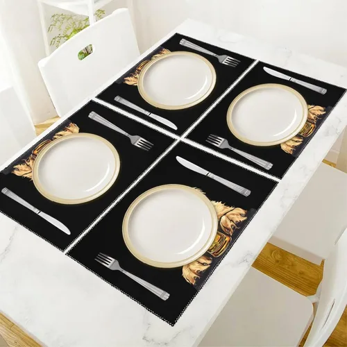 Miniatura 5 de Retriever Dog Beer Placemats Set of 6 Resistant Table Mats Washable Place Mats for Dinner Party Table Decoration