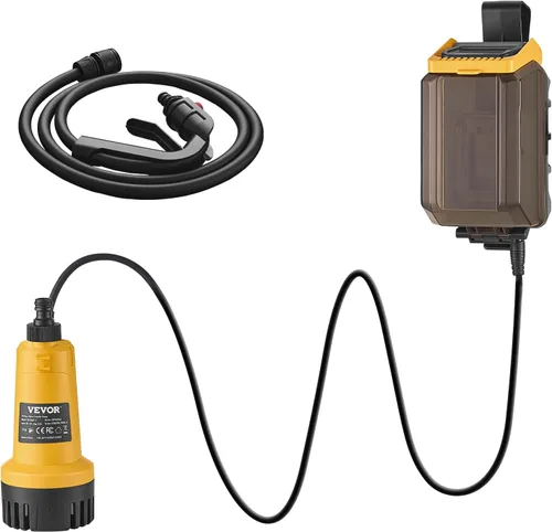 Miniatura 9 de VEVOR Bomba sumergible inalámbrica de transferencia de agua, 528 GPH, bomba de sumidero portátil con manguera de jardín G3/4 pulgadas, compatible