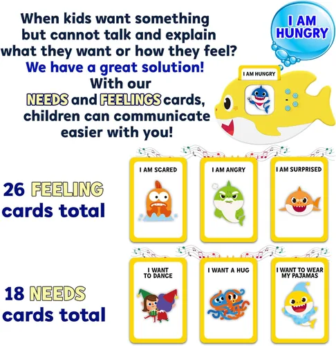 Miniatura 5 de Tarjetas flash Baby Shark para niños de 2 a 4 años Juguetes sensoriales para niños autistas y autistas no verbales de 2, 3, 4, 5, 6 años, juguetes