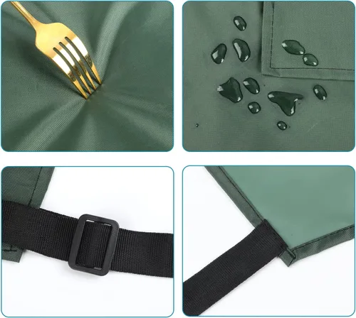 Miniatura 5 de Gotega Waterproof Rubber Vinyl Apron Adjustable Dishwasher Apron - Apron for Women Men Heavy Duty Work Apron Verde