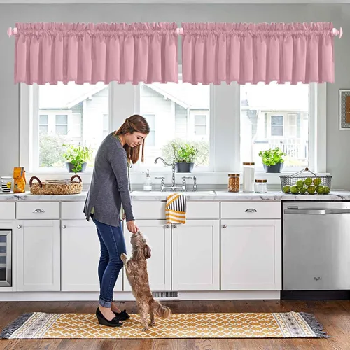 Miniatura 15 de Cortinas de cocina negras Ladity - 2 paneles de cortinas cortas opacas, 36 pulgadas, privacidad, niveles de café, cortinas de granja para ventana
