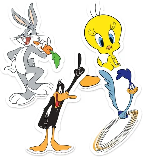 Paper House Productions Looney Tunes - Adhesivos de vinilo troquelados de 3 pulgadas (4 piezas)