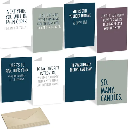 Miniatura 14 de Divertidas tarjetas de felicitación de cumpleaños – Tarjetas de felicitación para marido y esposa con sobre para hombres y mujeres