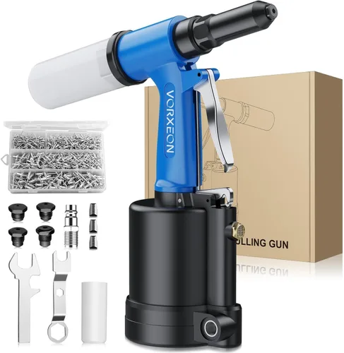 Miniatura 11 de Pistola remachadora neumática Air Riveter 3/32", 1/8", 5/32", 3/16" para industrias automotrices, construcción, mantenimiento de metales. Presión