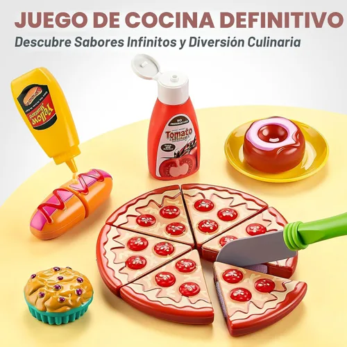 Miniatura 4 de Accesorios de Cocina de Juguete, Juego de Cocina de Acero Inoxidable Grande para Niños Pequeños, Juego de Cocina Infantil con Alimentos de Juguete