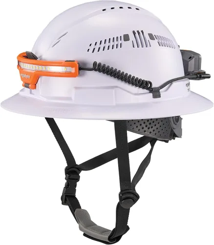 Miniatura 9 de Ergodyne Skullerz 8886 - Linterna frontal de haz ancho con soporte para casco duro y banco de energía recargable, 5 modos de iluminación, cargador