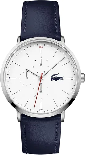 Miniatura 2 de Lacoste Reloj de cuarzo de acero inoxidable con correa de cuero azul 195 modelo 2010975