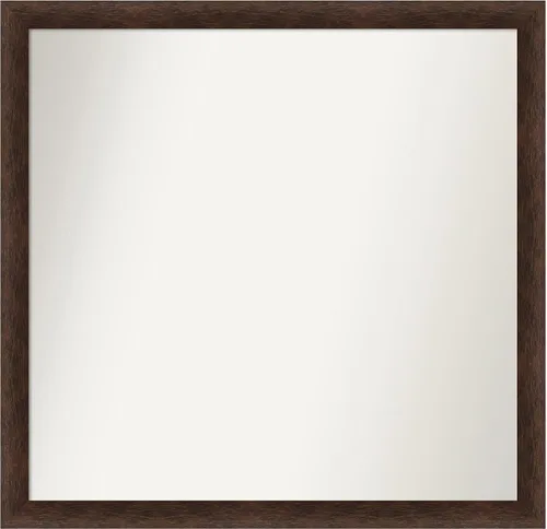 Miniatura 85 de Amanti Art Espejo de pared personalizado no biselado (24 x 27 pulgadas), marco estrecho de nogal chipre - varios tamaños personalizados - Espejo