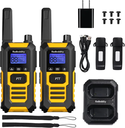 Miniatura 8 de Radioddity HD-1 IP67 Walkie Talkies Flotantes Resistentes al Agua de Servicio Pesado, Radio Bidireccional de Largo Alcance con Batería de 2400mAh
