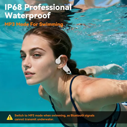 Miniatura 2 de Auriculares de natación impermeables IP68, auriculares Bluetooth 6.0 de conducción ósea, reproductor MP3 integrado de 32 GB, diseño suave y ligero