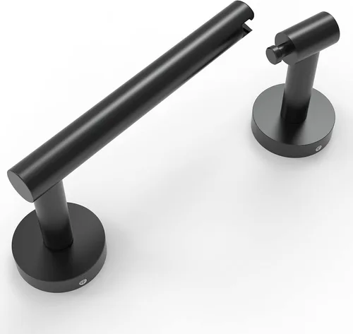 Miniatura 21 de Ruacq Soporte de papel higiénico dorado con doble poste pivotante cuadrado, soporte para rollo, soporte de papel higiénico dorado cepillado, acero