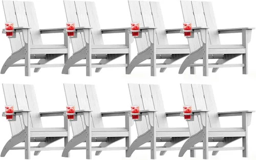 Miniatura 43 de Silla Adirondack moderna, sillas de patio de plástico HDPE para todo tipo de clima, silla para hoguera, sillas de césped al aire libre para terraza