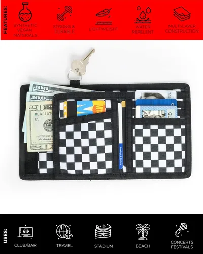 Miniatura 7 de Fydelity Billetera con bloqueo RFID de los años 80, cartera de protección de datos para tarjetas y dinero en efectivo, billetera plegable con gancho