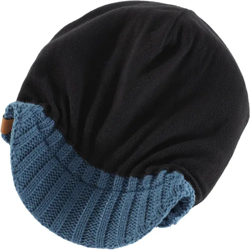 Miniatura 3 de Home Prefer - Gorro de invierno para hombre de punto grueso con visera, gorro tipo newsboy