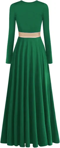 Miniatura 2 de Vestido de Baile de Alabanza para Mujeres con Cintura Metálica Banda Larga Vestido de Liturgia de Adoración Vestido de Iglesia Vestido de Baile