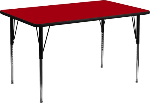 Miniatura 6 de Flash Furniture Mesa de actividades laminada térmica rectangular de roble de 24 pulgadas de ancho x 48 pulgadas de largo, patas ajustables en altura