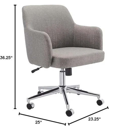 Miniatura 5 de Amazon Basics Silla de oficina moderna para el hogar con ruedas de rodamiento suave, altura ajustable, giro de 360 grados, gris claro