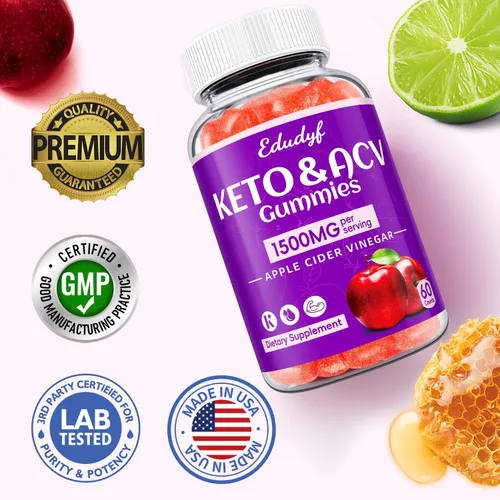 Miniatura 2 de Gomitas Keto ACV - Gomitas de vinagre de sidra de manzana de 1500 mg con probióticos, B12 y apoyo Keto, desintoxicación y limpieza, sin OGM