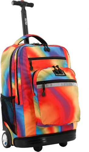 Miniatura 36 de J World Sundance Mochila Rodante para Laptop para Niñas y Niños. Mochila Escolar con Ruedas, Rombos negro, 20 pulgadas