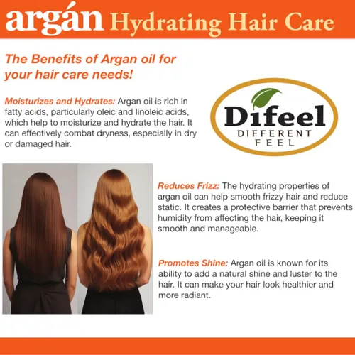 Miniatura 7 de Difeel Acondicionador hidratante de argán de 33.8 onzas – Acondicionador de aceite de argán natural, sin parabenos, acondicionador natural