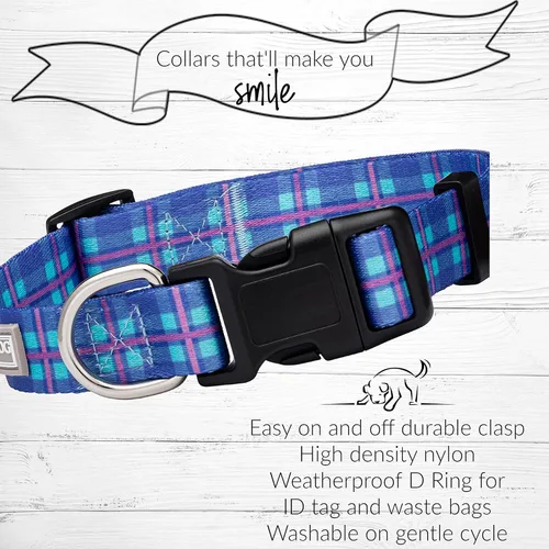 Miniatura 47 de Lucky Love Dog - Collar de perro ajustable con hebilla de fácil clic para los grandes, duradero y cómodo para perros machos y hembras, collar
