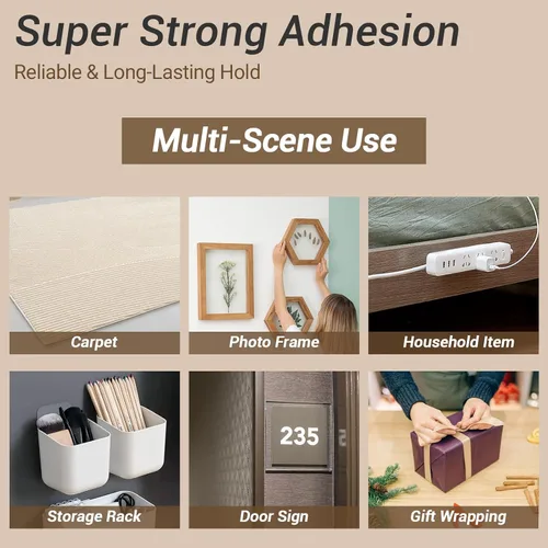 Miniatura 4 de iCAGY Cinta de doble cara para el hogar y moda para ropa, decoración, adherencia fuerte y duradera, uso multisuperficie, cortado a cualquier
