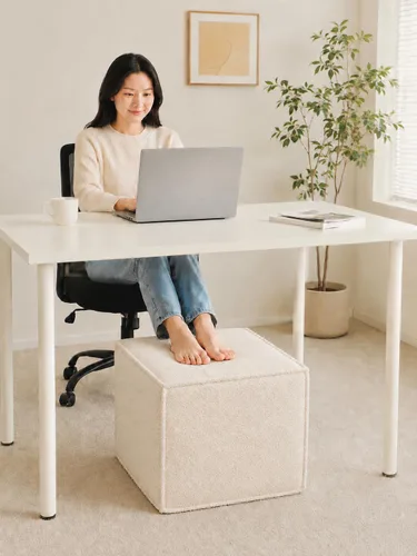 Miniatura 7 de Reposapiés otomano cuadrado, puf pequeño para sofá, mesa de café, taburetes tapizados Boucle aplicables a la sala de estar, dormitorio y dormitorio