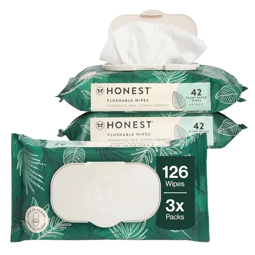 The Honest Company Toallitas hipoalergénicas desechables para pieles sensibles, hojas tropicales, 126 unidades
