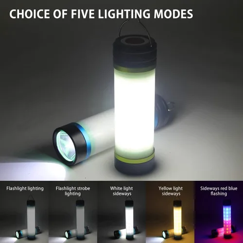 Miniatura 3 de NPET Linterna LED para campamento recargable, IPX7, impermeable, con 5 modos de rayo, accesorios de campamento portátiles, faros delanteros