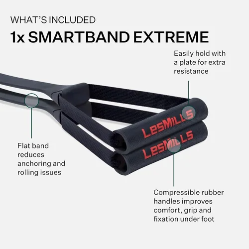Miniatura 2 de Les Mills™ SMARTBAND Extreme™ Bandas de entrenamiento con asas para mujeres y hombres, bandas de resistencia para entrenamiento, bandas elásticas