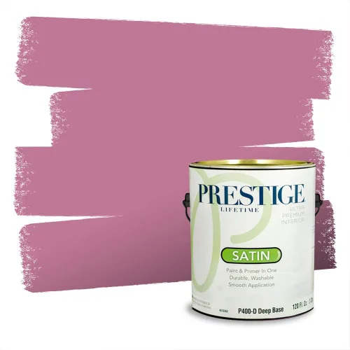 Miniatura 603 de Prestige Paints Pintura exterior e imprimación en uno, 1 galón, plano, coincidencia comparable de Valspar* Amber Rose*
