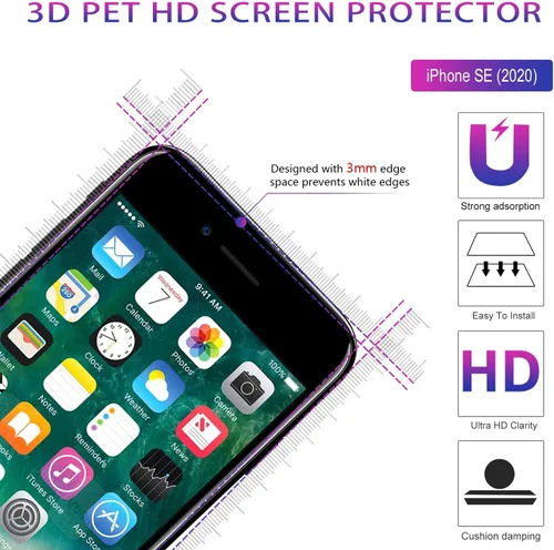 Miniatura 6 de LeYi Funda para iPhone SE con 2 protectores de pantalla de vidrio templado, funda de grado militar con soporte de anillo magnético para iPhone SE