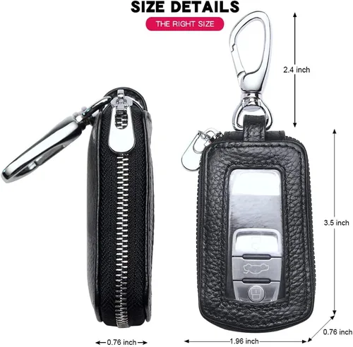 Miniatura 2 de Funda Universal Premium para Llavero de Coche de Cuero Genuino Portador de Llavero Inteligente de Coche para Llavero Remoto