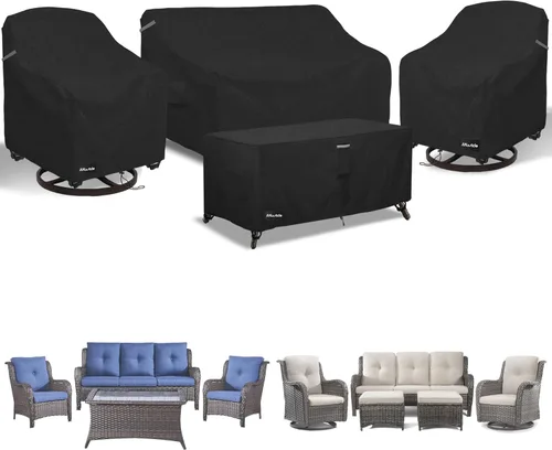 Miniatura 26 de ANartcle Fundas para Sillas de Patio, 600D Impermeables de Servicio Pesado para Muebles de Jardín y Patio al Aire Libre, Fundas para Sillas