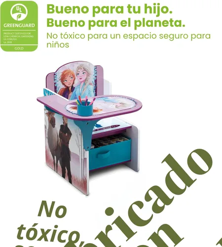 Miniatura 3 de Delta Children - Escritorio con silla y compartimento de almacenamiento, Frozen II (Disney) Portavasos Respaldo para brazos, madera tratada Disney