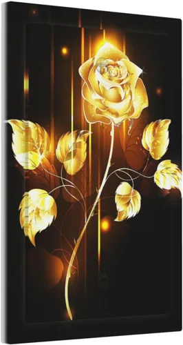 Miniatura 587 de Cubiertas de placa de pared de 3 gang con interruptor de luz de triple palanca, en negro y dorado con esplendor de oro rosa, estampado floral