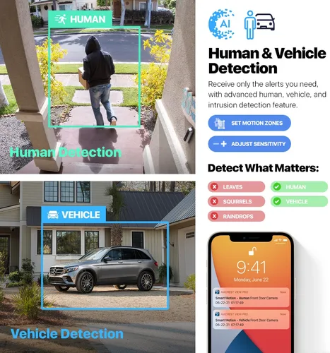 Miniatura 3 de Amcrest Paquete de 2 cámaras PoE de seguridad IP UltraHD de 5 MP con micrófono/audio, 5 megapíxeles, visión nocturna de 98 pies, FOV de 132°, IP67