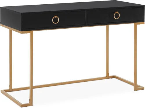 Miniatura 13 de BELLEZE Mesa de Tocador con 2 Cajones, Escritorio para Computadora de 45 Pulgadas, Mesa de Maquillaje Moderna, Mesa de Vestir, Escritorio para Blanco