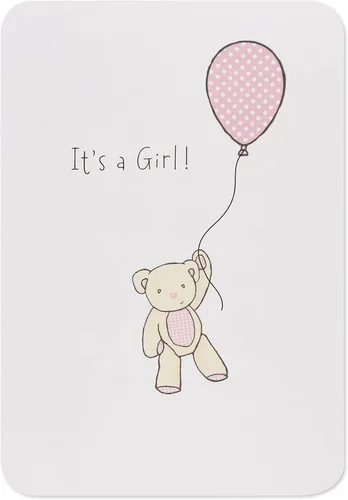 Miniatura 5 de American Greetings Nueva tarjeta de bebé niña (oso con globo)