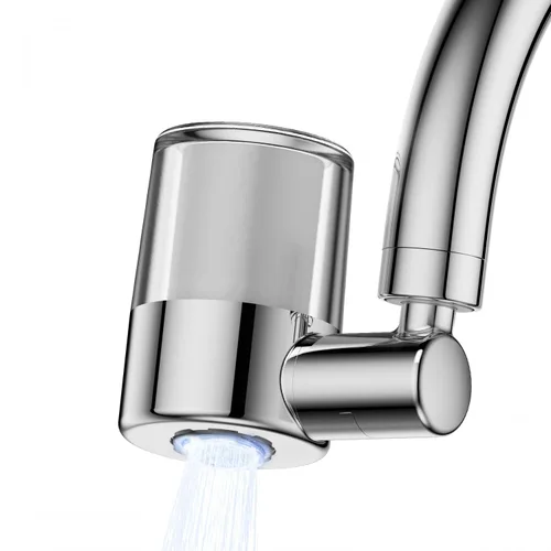 Filtro de agua de montaje en grifo para fregadero, elimina flúor y cloro metales pesados, filtro giratorio de 720° con 2 filtros de repuesto, 2